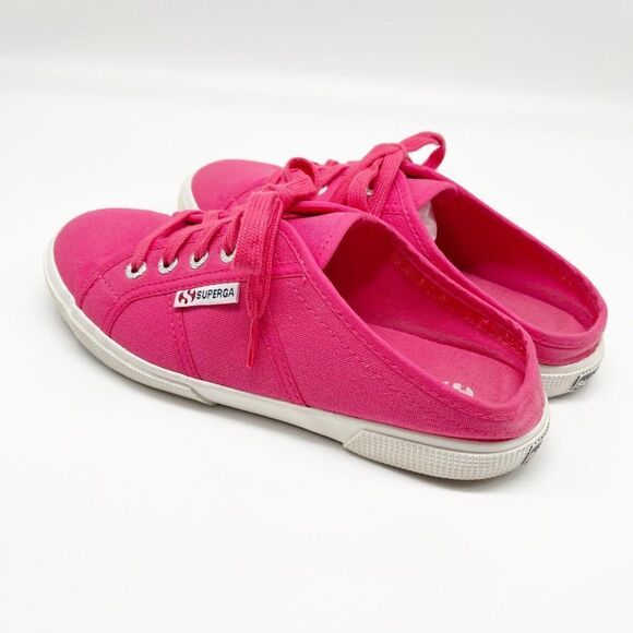 SUPERGA Hot Pink Slip On Mule Sneakers  - Picture 5 of 8